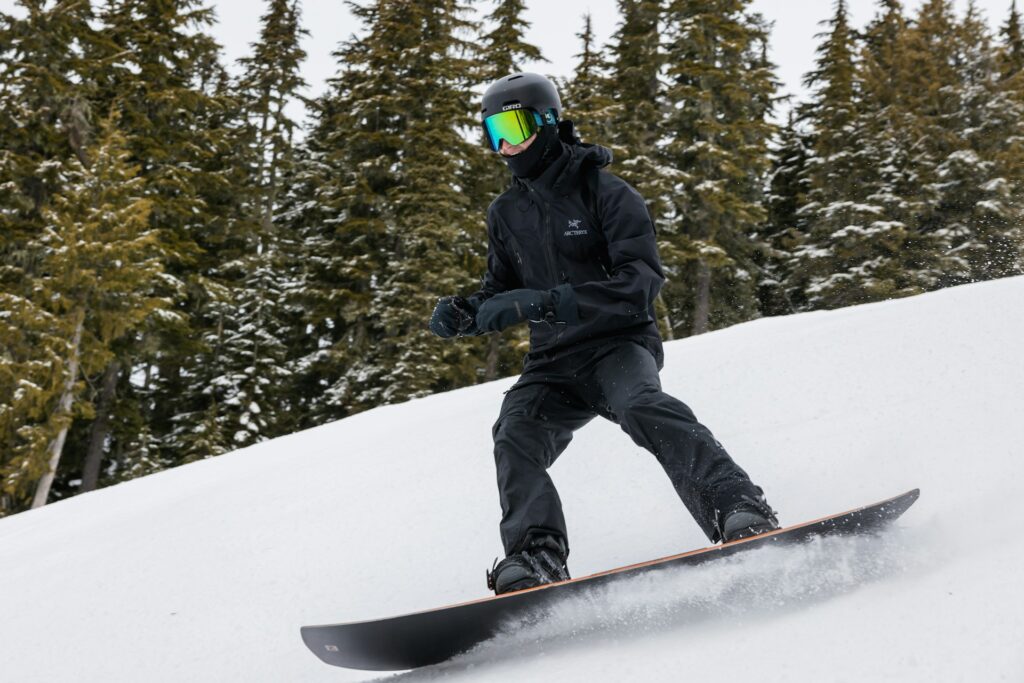 Snowboarding on the slopes